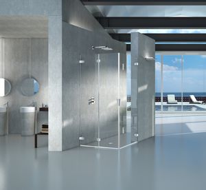 glass shower / rectangular