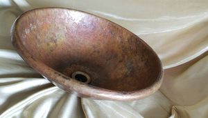 countertop washbasin / round / bronze / copper