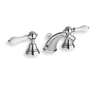 bidet mixer tap / deck-mounted / brass / ceramic