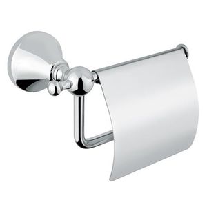 wall-mounted toilet paper dispenser / chromed metal / for hotels