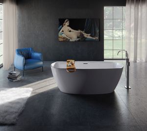 free-standing bathtub / oval / Solid Surface