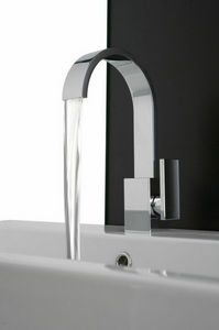 washbasin mixer tap / chromed metal / nickel / bathroom