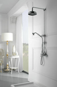 wall-mounted shower set / contemporary / thermostatic / with hand shower