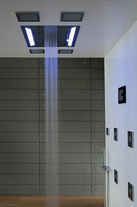recessed ceiling shower head / rectangular / waterfall / rain