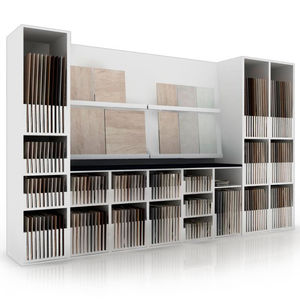 tile display rack / wooden / panel / for shops