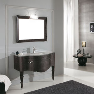 free-standing washbasin cabinet / oak / glass / traditional