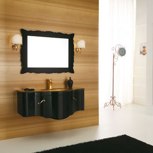 wall-hung washbasin cabinet / wooden / glass / traditional