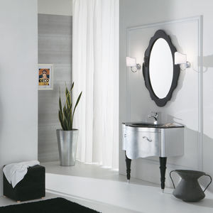 free-standing washbasin cabinet / wooden / glass / traditional