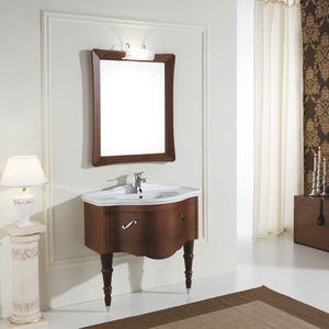 free-standing washbasin cabinet / walnut / ceramic / traditional