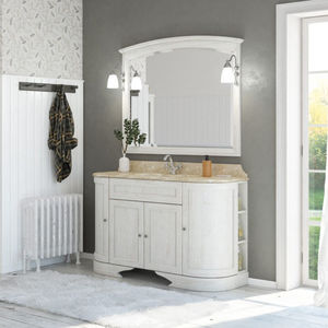 wall-hung washbasin cabinet / wooden / traditional / with integrated cupboards