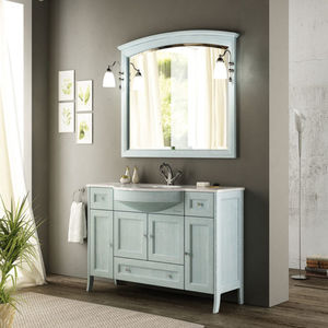 free-standing washbasin cabinet / wooden / traditional / with integrated cupboards