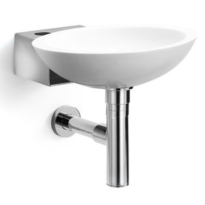 wall-mounted washbasin / round / ceramic / contemporary