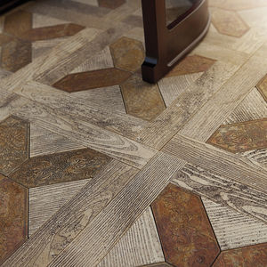 wood look tile / for floors / marble / geometric pattern