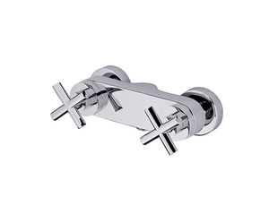 shower double-handle mixer tap / wall-mounted / metal / bathroom