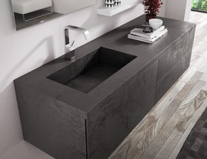 wall-hung washbasin cabinet / ceramic / contemporary / with drawers