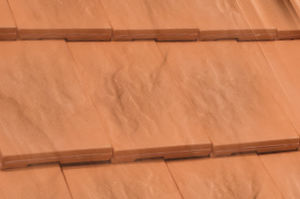 flat roof tile / clay