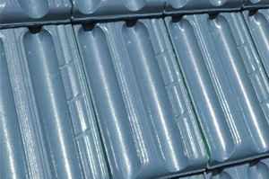 french roof tile / clay / blue / enameled