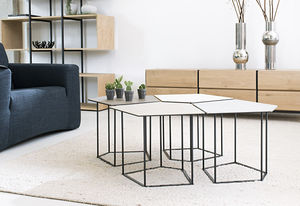 contemporary coffee table / porcelain / steel / modular
