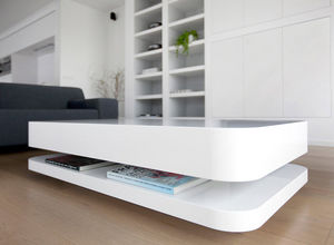 contemporary coffee table / wooden / lacquered wood / rectangular