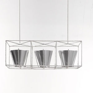 pendant lamp / contemporary / plaster / brushed aluminum