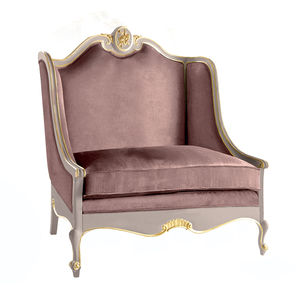 New Baroque design armchair / fabric / leather / wooden