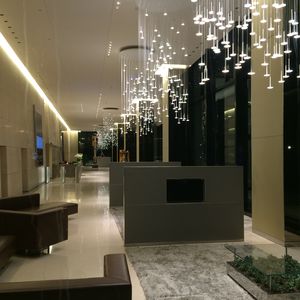 contemporary chandelier / glass / brass / nickel