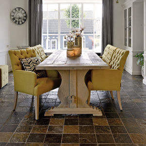 traditional chair / with armrests / upholstered / fabric