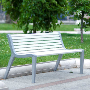 public bench / contemporary / steel / cast aluminum