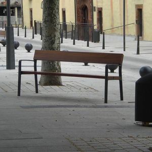 public bench / contemporary / wooden / cast aluminum