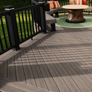 solid wood deck boards / in WPC / clip-on / wood look