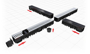 public space drainage channel / plastic / with grating