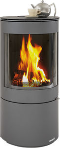 wood heating stove / contemporary / metal