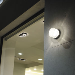 contemporary wall light / stainless steel / glass / LED