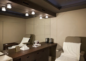contemporary ceiling light / square / glass / LED