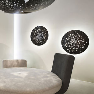 contemporary wall light / metal / LED / round
