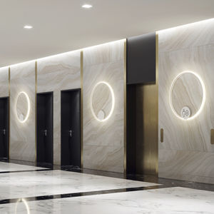 contemporary wall light / aluminum / LED / round