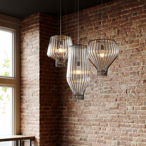 pendant lamp / contemporary / metal / blown glass