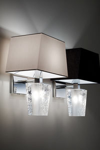 traditional wall light / crystal / fabric / halogen