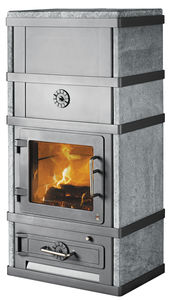 wood heating stove / traditional / steel