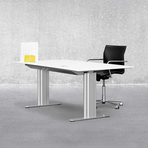 aluminum desk / laminate / contemporary / height-adjustable