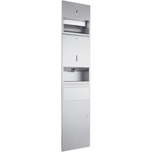 built-in paper towel dispenser / stainless steel / with trash can