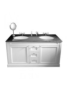 double washbasin cabinet / wooden / free-standing / traditional