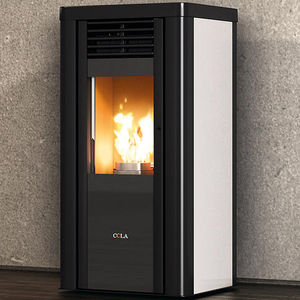 pellet heating stove / contemporary / steel / cast iron