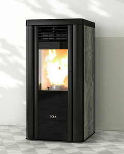 pellet heating stove / contemporary / steel / cast iron