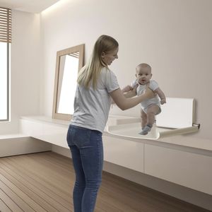 stainless steel diaper changing station / aluminum / wall-mounted / commercial