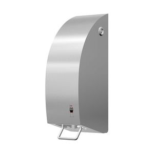 commercial soap dispenser / wall-mounted / brushed stainless steel / manual
