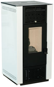 pellet heating stove / contemporary / steel