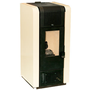 pellet heating stove / contemporary / steel