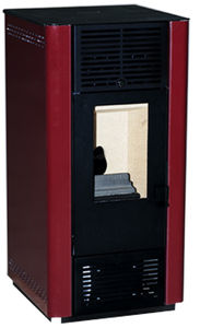 pellet heating stove / contemporary / steel