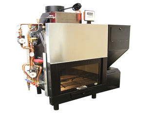 closed wood hearth / 1-sided / metal